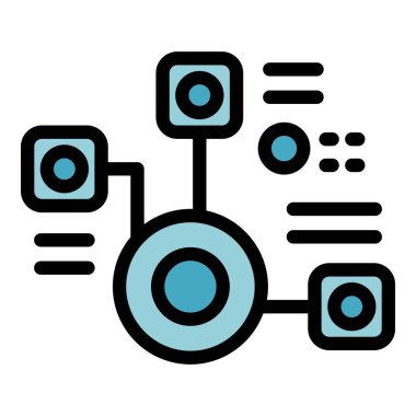 Biyolojik istasyon şeması ana hatları vektörü. Biyochar araştırması. Enerji yenilenebilir renk düzlüğü
