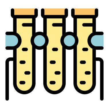 Test tübü ikon ana hatları vektörü. Yenilenebilir enerji. Uzay istasyonu rengi düz