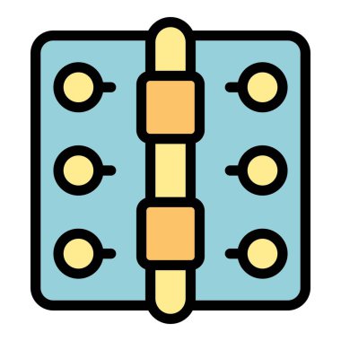 Kapı klipsi ikon ana hat vektörü. Ev kapısı. Cam modern tasarım rengi düz