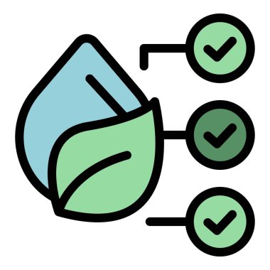 Doğal boya damlası ikon ana hatları vektörü. Çevre güvenliği. El ürünü rengi düz