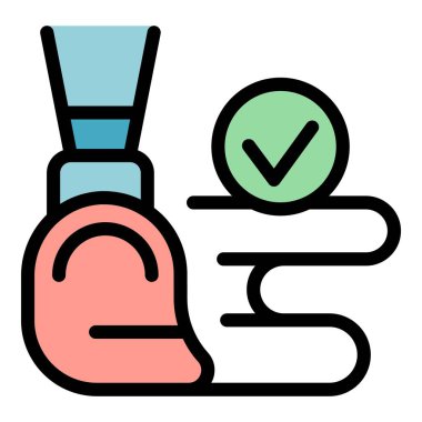 Kalem fırçası simgesi ana hatları vektörü. Doğal etiket. Doğal boya rengi düz