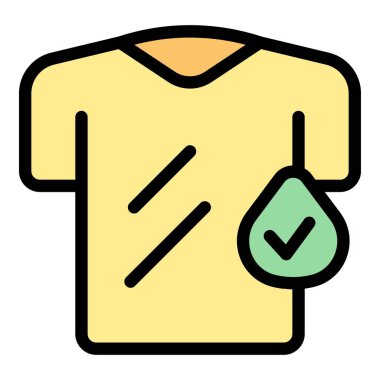 Kimyasal tişört ikonu ana hat vektörü. Doğal boya. Güvenli ürün rengi düz