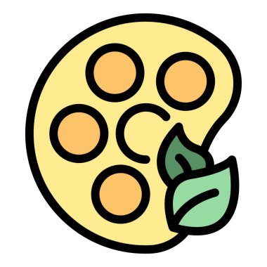 Doğal boya paleti simgesi ana hat vektörü. Bedava krema. Çevresel organik renk düz