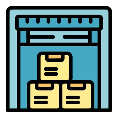 Gönüllü depo ikonu ana hat vektörü. Yardım servisi. İlacın etkin olmayan rengi