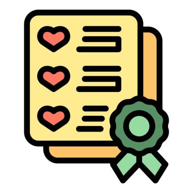 Gönüllü sertifika ana hatları vektörü. İş adamları. Tıbbi harita rengi düz