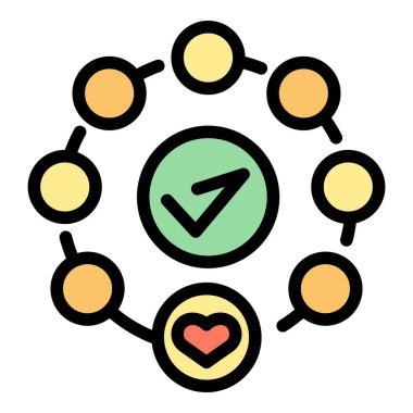 Bakım yardımı ikonu ana hat vektörü. Uluslararası yardım. Kişinin dünya rengi düz