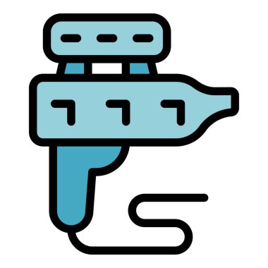 Spor silahı ikonu ana hat vektörü. Paintball oyunu. Eylem oynatıcı rengi düz