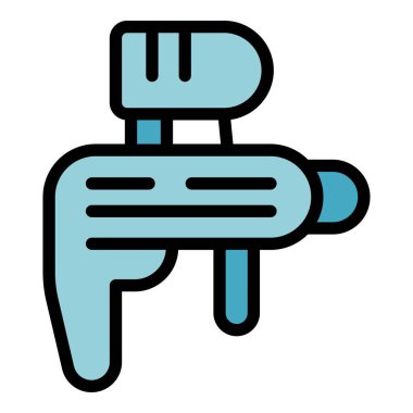 Eylem silahı simgesi ana hat vektörü. Spot topu. Maske hedef renk düzlüğü