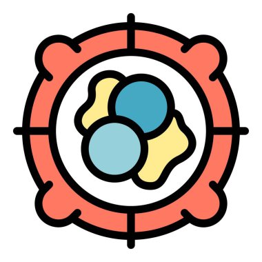 Hedef kişi simgesi ana hat vektörü. Oyun sporu. Üniforma tasarım rengi düz