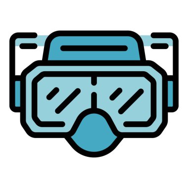 Paintball yüz maskesi taslak vektörü. Top yeri. Oyun silahı rengi düz