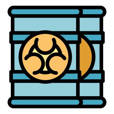 Biyochar namlu ikonu ana hat vektörü. Uzay istasyonu. Fütürist enerji rengi düz