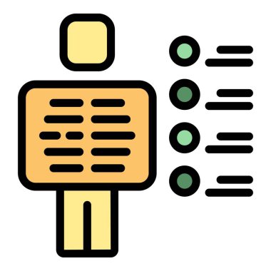 Hasta ikonu ana hat vektörü. Acil serviste. Tıbbi klinik rengi düz