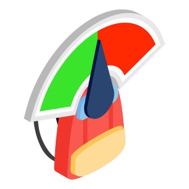 Çevrimdışı eğitim ikonu izometrik vektörü. Parlak okul çantası ve göstergesi. Ekipman, eğitim kavramı