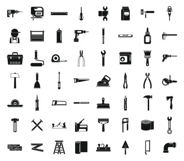 DIY repair icons set simple vector. Work repair. House interior clipart