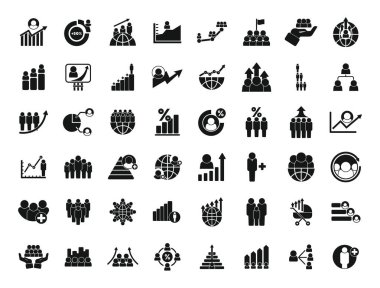 Population growth icons set simple vector. Population ability. Census area clipart