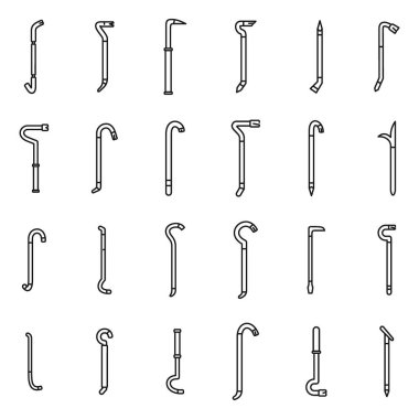 Levye simgeleri dış hat vektörünü ayarlar. Kırma ekipmanı. Çubuk aracı