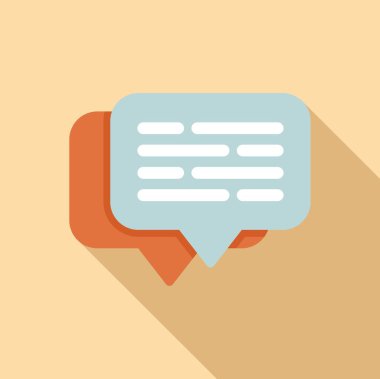 Sohbet simgesi düz vektör. Web mesajı. Konuşma satırı