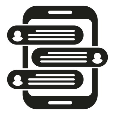 Tablet ileti simgesi basit vektör. Sosyal medya. Çevrim içi internet