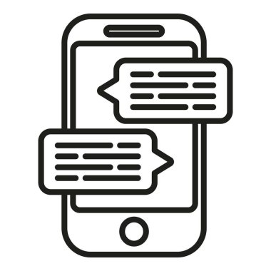 Sohbet telefonu ikonu ana hatları vektörü. Kabarcık konuşması. Taşınabilir internet