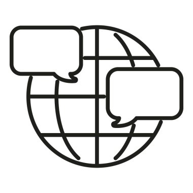 Genel mesaj simgesi ana hatları vektörü. Grup düğmesi. İnternet gezgini