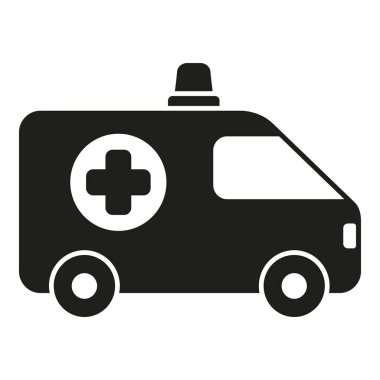 Ambulans arabası simgesi basit bir vektör. İnsanlara yardım etmek. Çıkış kapısı