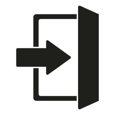 Kapı çıkış simgesi basit vektör. Merdivenler. Plan çalışması