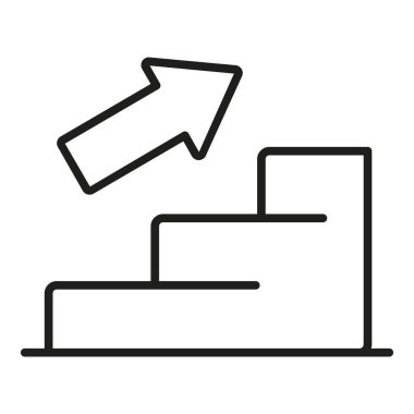 Tahliye merdiveni ikon ana hatları vektörü. İş ateşi. Tehlike kaçışı