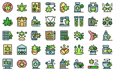 Kenevir simgeleri ana hatları belirler. Tıbbi ot. İlacın ince çizgi rengi bembeyaz