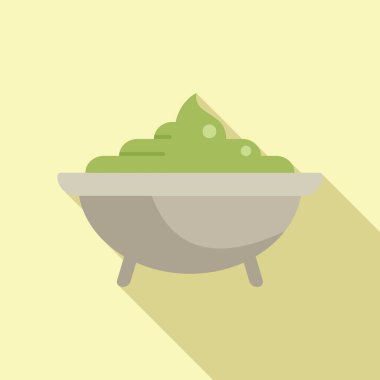 Çelik wasabi pot ikonu düz vektör. Kök yemek yemek. Asya taze sağlıklı yiyecekler
