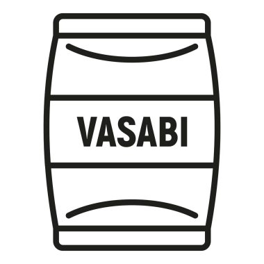 Wasabi paket simgesi ana hat vektörü. Bitki yemeği. Sebze tabağı