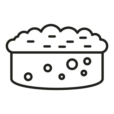 Asya suşisi yemek sağlıklı ikon ana hatları vektörü. Bitki mutfağı bitkisi. Japon diyeti doğal