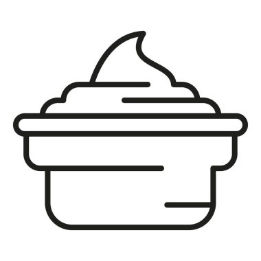 Japon buharı wasabi ikonu ana hat vektörü. Asya sosu. Diyet doğal yüz.