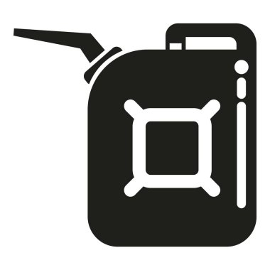 Araç gazyağı teneke kutu simgesi basit bir vektör. Benzin kulplu ekipman. Benzin deposu.