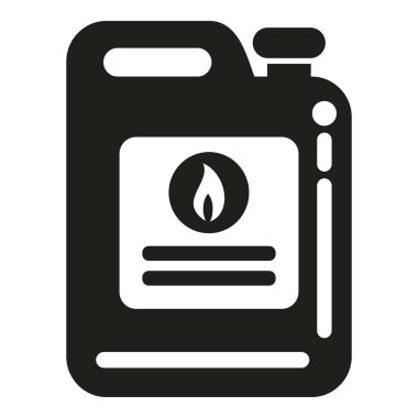 Yeni etiket kerosen teneke kutu simgesi basit vektör. Kamp lambası yağı. Benzin istasyonu.