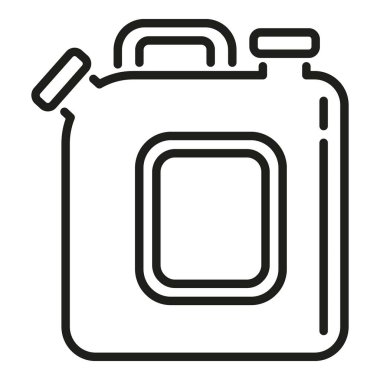 Çift gazlı teneke kutu ikonu ana hatları vektörü. Yakıcı yağ enerjisi. Benzin düştü.