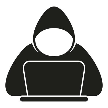 İsimsiz hacker simgesi basit bir vektör. Mark 'ın adamı vardı. Baş insan avatarı