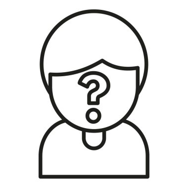 Yüz çalışması gizli simge ana hatları vektörü. Müşteri işi. Ofis işi ailesi.