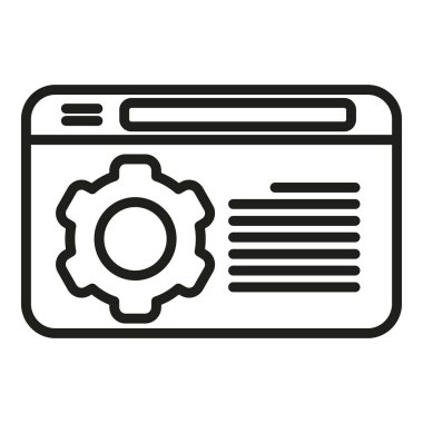 Web eğitim ikonu ana hatları vektörü. Kendine güven eğitmeni. Hedef meydan okuma