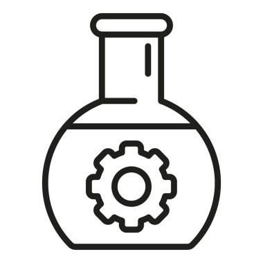 Kimyasal laboratuvar ikon taslak vektörü. İnsan rüyası başarısı. Akıl hocası eğitimi