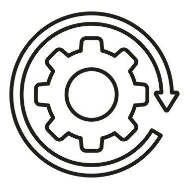 Kişisel başarı ikonu ana hatları vektörünün vitesi. İnsanların motivasyonu. Hedef yeteneği