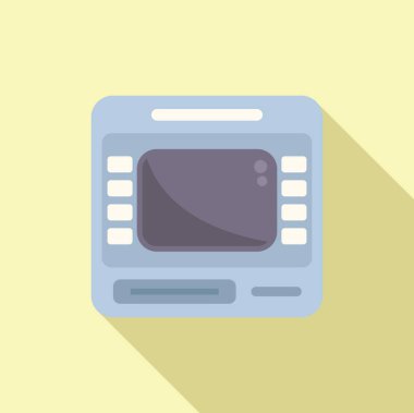 ATM nakit ikonu düz vektör. Para sikkesi ödemesi. Kart değiştir