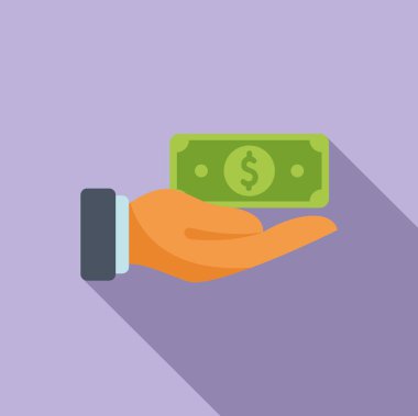 Bakım parası ikonu düz vektör. ATM 'de kart değiştir. Hisse senetleri