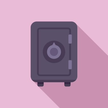 Eski ev parası güvenli ikon düz vektör. Finans fonu. Güvenli kağıt birimi