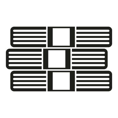 Banka para yığını ikon düz vektör. Ödeme parasını imzala. Parasal birim