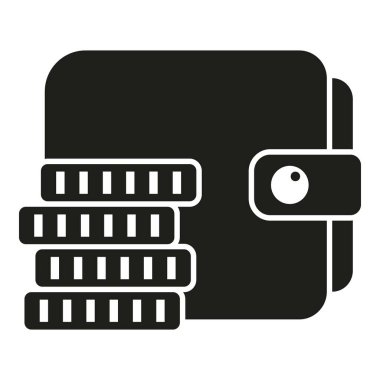 Para para cüzdan simgesi basit vektör. Ödeme parası. Güvenli fonlar