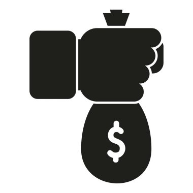 Take money bag icon simple vector. Currency atm safe. Business finance clipart