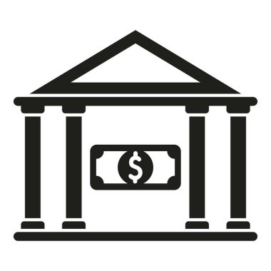 Para bankası simgesi basit bir vektör. Ödeme yığını cüzdanı. Hisse senedi bozdurma