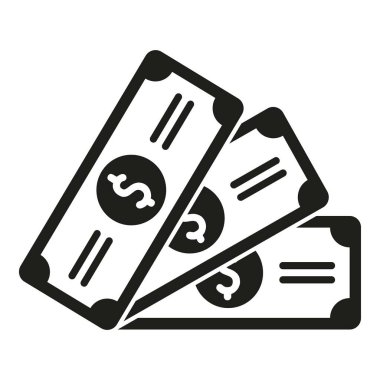 Cash money banknotes icon flat vector. Sign funds. Paper safe wallet clipart