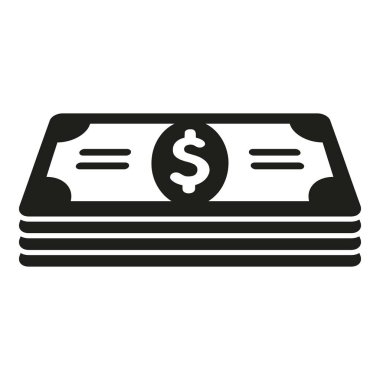 Cash banknote stack icon simple vector. Finance payment. Credit funds clipart