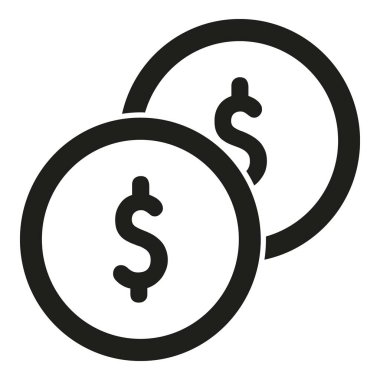 Altın sikkeler para simgesi basit vektör. Ödeme kartı değişikliği. Kredi cüzdanı